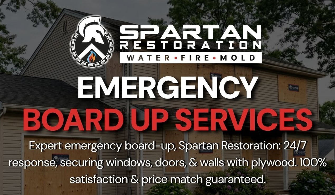 Emergency board-up of a damaged home