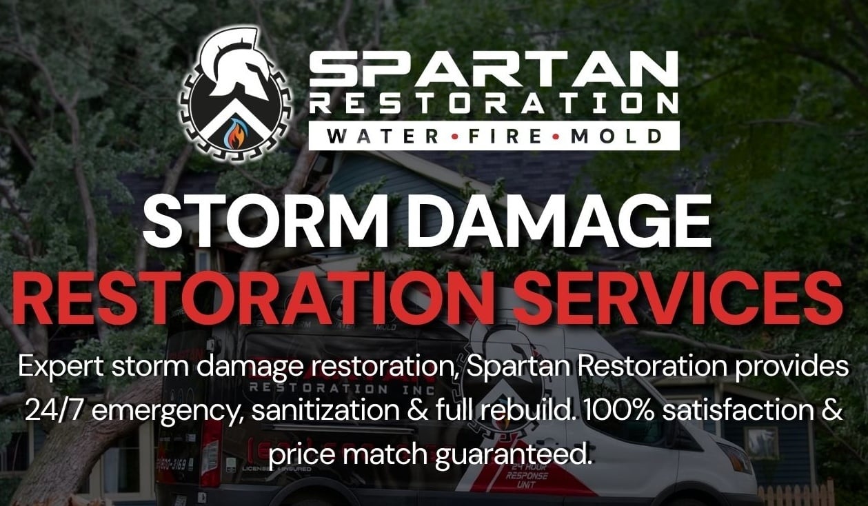 Spartan Restoration storm damage restoration services banner